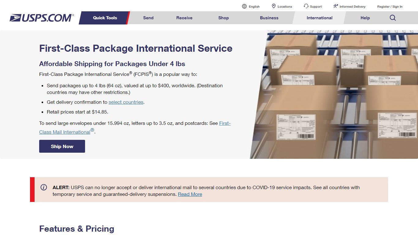 First-Class Package International Service | USPS